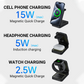 🔋 50% OFF ! 📱 Chargeur Sans Fil Rapide 3-en-1 – 15W, Pliable & Portable – Chargez Téléphone, Montre & Écouteurs Simultanément ✨