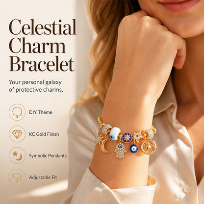 📢📢50% OFF !!⏰Bracelet Charm Céleste Soleil Lune