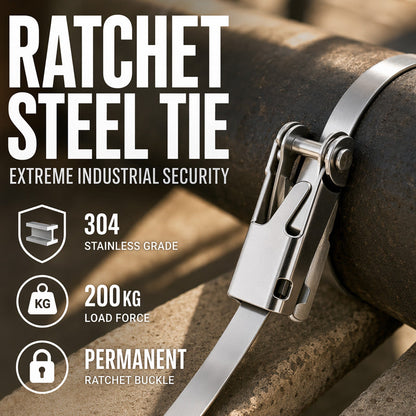 🔗 -50% MAINTENANT ! 🛡️ Collier de Serrage en Acier Inoxydable – Acier 304, Verrouillage à Cliquet & Anti-Rouille – Charges Lourdes Intérieur & Extérieur 💪