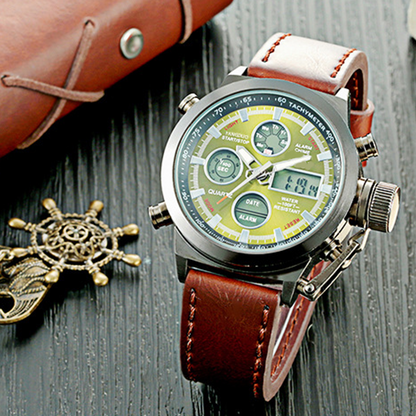 ⌚ PROMO FLASH : 50% DE RÉDUCTION ! Montre Vintage à Double Cadran – Analogique & Numérique, 50M Étanche for L'Aventure au Quotidien ⏳✨