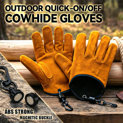 📢📢50% OFF !!⏰Gants de Travail Extérieur Épais Résistants en Cuir de Vache