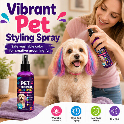 🌈 Spray Colorant Temporaire pour Poils d’Animaux – Teinture Lavable Non Toxique pour Chiens & Chats