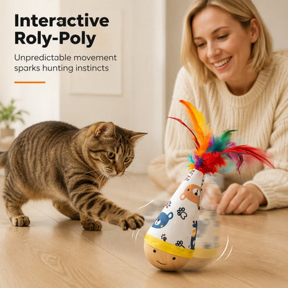 🐾 -50% ! 🧸 Jouet Culbuteur en Bois Interactif pour Animaux – Stimule le Jeu Actif & Occupe Longtemps – Idéal pour Chiens & Chats 🐕
