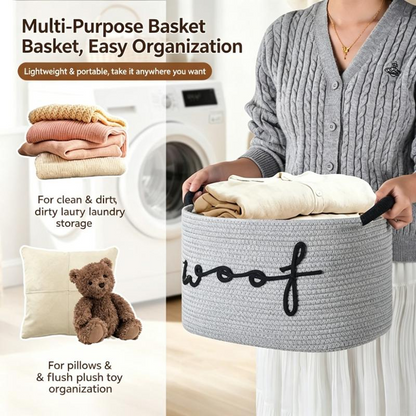 🧵 50% DE RÉDUCTION ! 🐾 Panier de Rangement Jouets Animaux Tressé Main – Matériau naturel, durable & élégant – Garde les jouets rangés & facilement accessibles 🧸