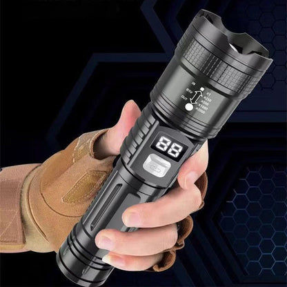 📢📢50% DE RÉDUCTION !! ⏰Lampe de Poche LED Ultra-Lumineuse avec Affichage de Batterie