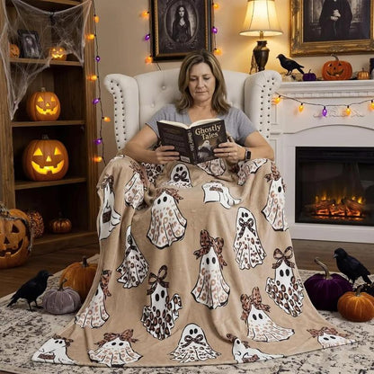 📢📢50% DE RÉDUCTION !! ⏰Plaid Douillet Imprimé Fantômes Halloween