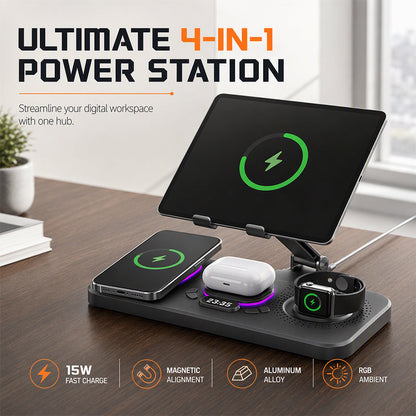 📢📢50% DE RÉDUCTION !! ⏰Station de Charge Sans Fil Magnétique 4-en-1