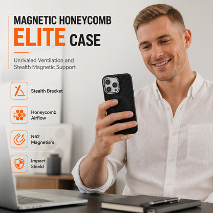 📢📢50% DE RÉDUCTION !! ⏰Coque Magnétique Nid d’Abeille avec Dissipation Thermique et Support Objectif