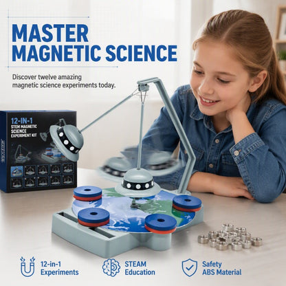 📢📢50% DE RÉDUCTION !! ⏰Kit d’Expériences Scientifiques Magnétiques 12-en-1 Jouet Éducatif pour Enfants