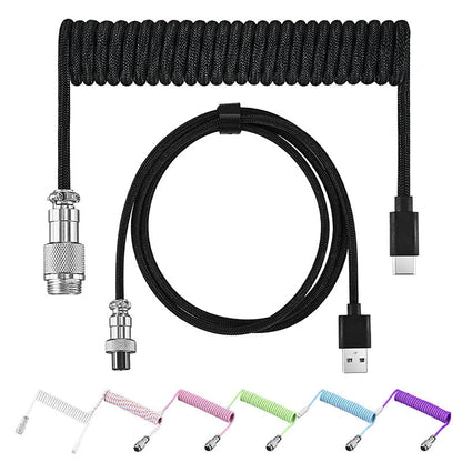 ⌨️ −50% ! 🔌 Câble Clavier Spiralisé – Connecteur Aviateur Détachable & Finition Premium ✨