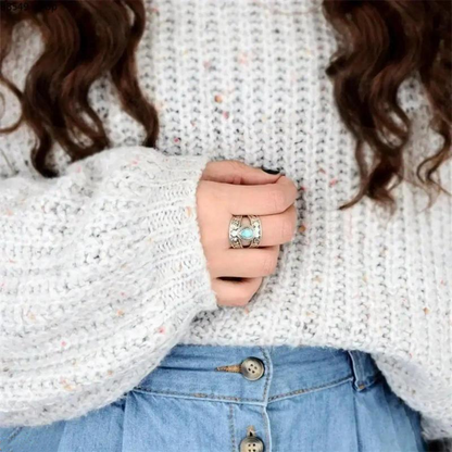 ⏳Offre Limitée 50% de Réduction⏰ Bague Larme Sculptée Style Vintage pour Femme