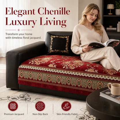 ⏳Offre Limitée 50% de Réduction⏰ Housse de Canapé en Chenille À Fleurs Style Vintage