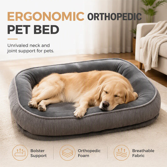 🐕🛏️ -50% ! 💤Lit Confortable pour Animaux – Mousse de Soutien & Double Texture Respirante pour un Repos Douillet.