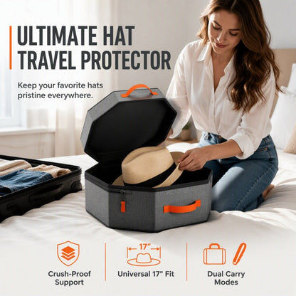 🎩 PROMO FLASH : 50% DE RÉDUCTION ! Boîte de Rangement Portable pour Chapeau – Bandoulière Réglable & Crochet de Porte for Protéger Vos Chapeaux en Voyage ✨