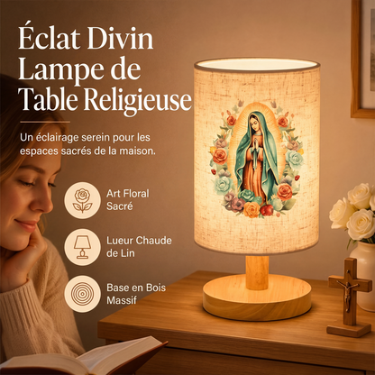 ⚡ PROMO FLASH : 50% DE RÉDUCTION ! Lampe de table en bois à motif de la Vierge Marie