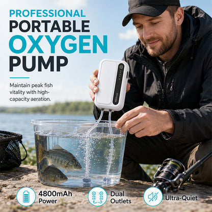 🐟 PROMO FLASH : 50% DE RÉDUCTION ! Pompe à Oxygène Portable Rechargeable – Batterie 4800 mAh & Double Sortie Ultra-Silencieuse for Pêche et Aquarium Sans Souci ✨🎣