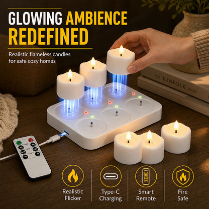 ⏳🔥OFFRE LIMITÉE −50% !⏰ Bougie Chauffe-Plat LED Sans Flamme Rechargeable