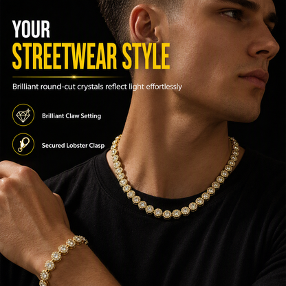 💎 PROMO FLASH : 50% DE RÉDUCTION ! Collier / Bracelet en Strass Style Hip Hop – Entièrement Pavé & Placage Durable for Un Look Streetwear Éclatant 🔥✨