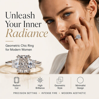 ✨ Bague élégante en zircon à taille carrée