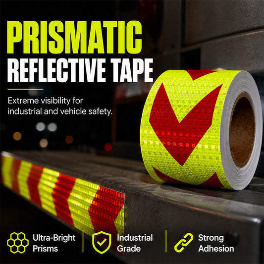 🔦 Ruban Réfléchissant Flèche Haute Visibilité – Bande Adhésive Sécurité Imperméable à Réflectivité Prismatique (1 acheté = 1 offert)