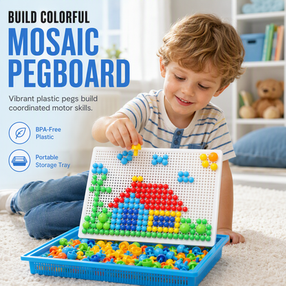 🧩 Save 50%! 🍄 Mushroom Nail Pegboard – Creative mosaic game with large & small pegs ✨