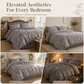 Linen Texture Pure Cotton Bedding Set with Retro Button Closure Class A Thickened High Density Duvet Cover and Sheet