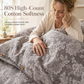 Linen Texture Pure Cotton Bedding Set with Retro Button Closure Class A Thickened High Density Duvet Cover and Sheet