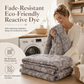 Linen Texture Pure Cotton Bedding Set with Retro Button Closure Class A Thickened High Density Duvet Cover and Sheet