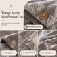 Linen Texture Pure Cotton Bedding Set with Retro Button Closure Class A Thickened High Density Duvet Cover and Sheet