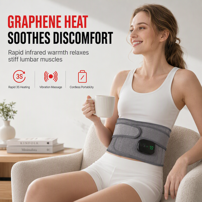 ⏳🔥OFFRE LIMITÉE −50% !⏰ Ceinture Lombaire Chauffante Rechargeable avec Massage, Luminothérapie Rouge et Contrôleur