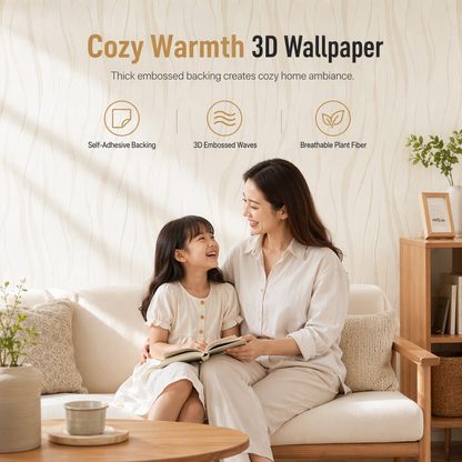 ⏳🔥OFFRE LIMITÉE −50% !⏰ Papier Peint Adhésif Intissé Epaissi à Rayures 3D Relief – Chambre & Salon – 53 cm × 1 m