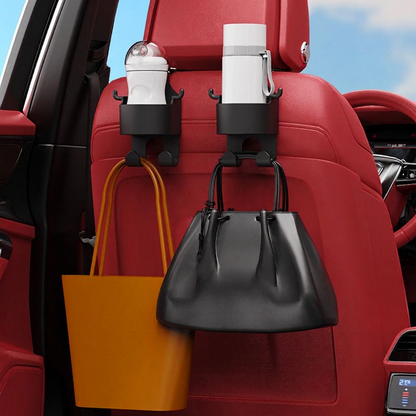 🚗🥤 -60% ! 🪝Porte-Gobelet pour Siège Auto – Avec Crochets & Gain de Place