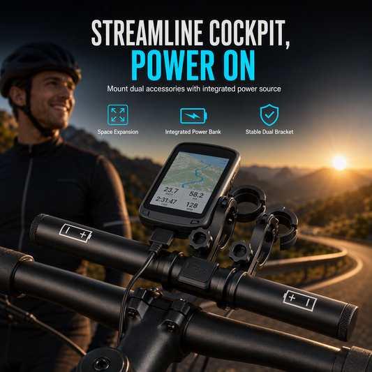 📢📢50% DE RÉDUCTION !! ⏰ Prolongateur de Guidon Vélo avec Batterie USB Intégrée🚴