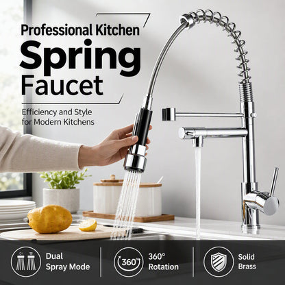 360 Degree Rotating Spring Kitchen Sink Faucet
