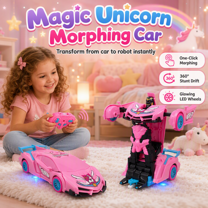 ⏳🔥OFFRE LIMITÉE −50% !⏰ Voiture Télécommandée Transformable en 1 Bouton – Licorne Cyberpunk Spider Drift RC Pick-up, Cadeau Garçon Fille