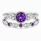 💍 Bague Femme Micro-Pavée Zircon : Double Anneau Vintage, Gemme AAA, Empilable