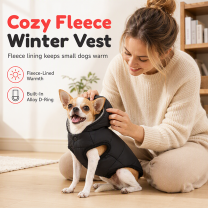 📢📢50% DE RÉDUCTION !! ⏰Manteau à Capuche pour Chien avec Harnais Intégré – Chaud, Coupe-Vent et Doublé Polaire