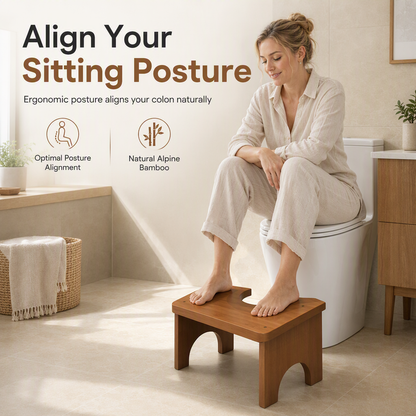 🚽 LIMITED‑TIME 50% OFF! 🪵 21,493 Sold – Non-Slip Toilet Step Stool for Kids & Adults – Natural Bamboo, Ergonomic Posture & Sturdy Support 🦶