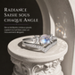 🌙 -50 % ! ✨ Bague vintage gothique en pierre de lune croissant – finition platine, sertissage à griffes en forme de V, pavé brillant et confort ergonomique – élégance mystique pour tous les jours 💍