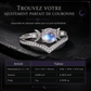🌙 -50 % ! ✨ Bague vintage gothique en pierre de lune croissant – finition platine, sertissage à griffes en forme de V, pavé brillant et confort ergonomique – élégance mystique pour tous les jours 💍