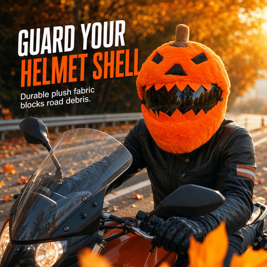 🏍️ 50% DE RÉDUCTION OFFRE LIMITÉE ! ✨ Couvre-Casque Moto Drôle en Peluche – Taille Universelle, Design Cartoon Fêtes, Haute Visibilité 🎃