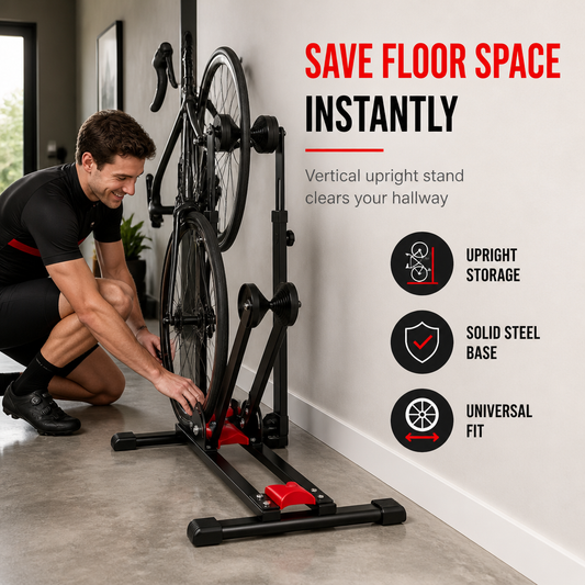 📢📢50% DE RÉDUCTION !! ⏰ Support de Stationnement Vélo Pliable au Sol – Double Barre en U pour Vélo de Route et VTT