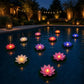 🪷 Économisez 50 % ! 💡 Lumières flottantes en forme de lotus – Étanches, à LED et prêtes à être mises dans un bassin