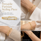 ✨Spécial à durée limitée✨Bracelet en or avec cœurs en strass et chaîne creuse à maillons carrés💛