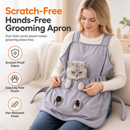 🐱 OFFRE LIMITÉE –50% 🥻 Tablier de Câlins pour Animaux – Trous pour Pattes, Résistant aux Griffures, Toilettage Mains Libres