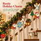 📢📢50% DE RÉDUCTION !! ⏰ Lot de 8 Rondelles de Bois Sculptées – Ornements Suspendus Sapin de Noël avec Cordes en Chanvre