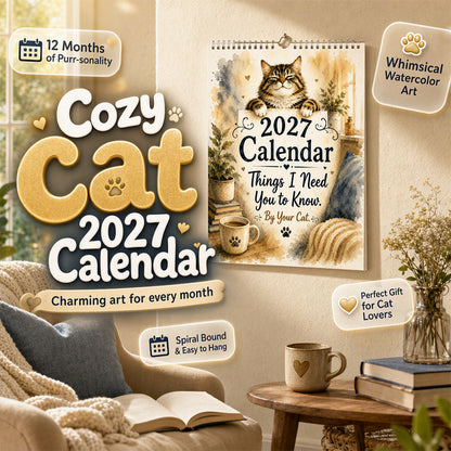📢📢50% DE RÉDUCTION !! ⏰ Calendrier Mural 2027 – La Vie de Chat