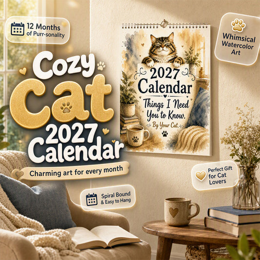 📢📢50% DE RÉDUCTION !! ⏰ Calendrier Mural 2027 – La Vie de Chat