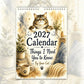 📢📢50% DE RÉDUCTION !! ⏰ Calendrier Mural 2027 – La Vie de Chat