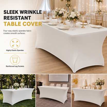 📢📢50% DE RÉDUCTION !! ⏰Nappe Extensible Élastique Rectangulaire pour Mariages, Banquets et Réunions